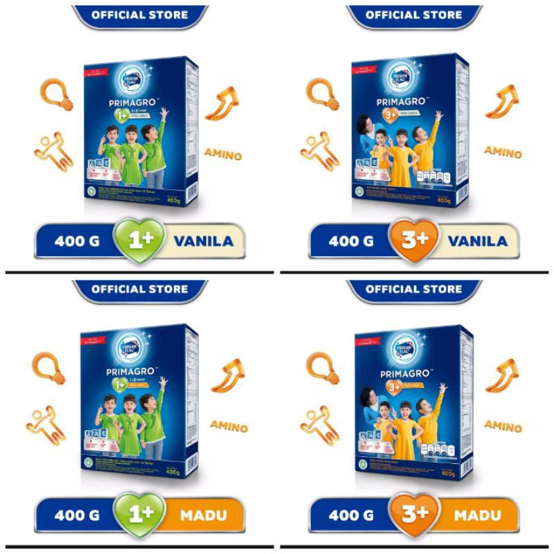 Jual Primagro 1+/3+ Rasa Vanila/Madu/Cokelat 400gram | Shopee Indonesia