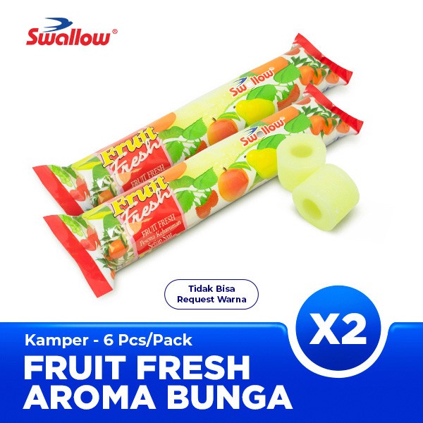 Jual Twin Pack Swallow Kamper / Kapur Barus Fruit Fresh 6's - Warna ...