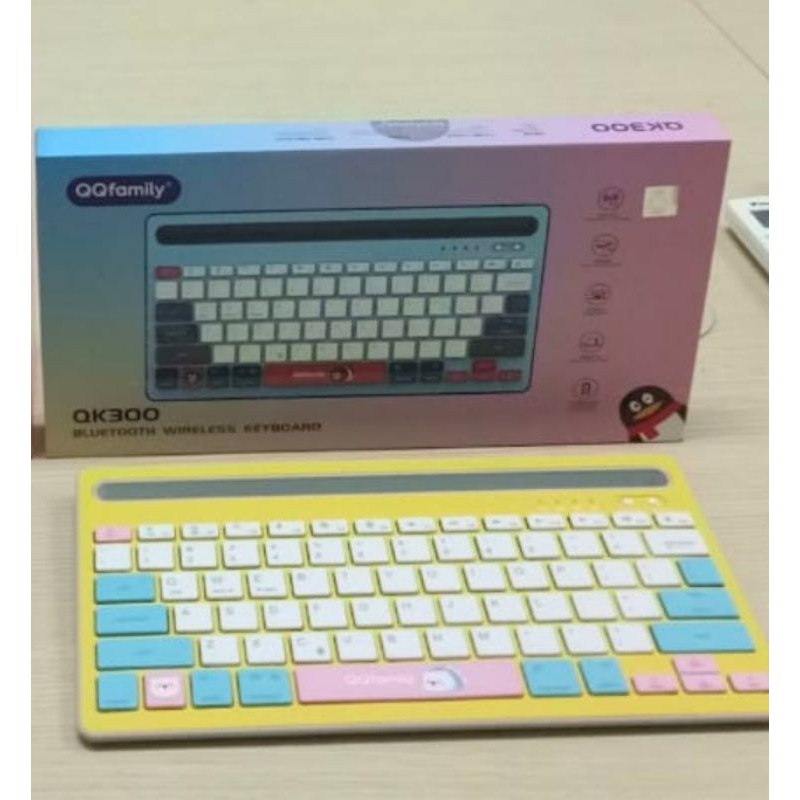 Jual BLUETOOTH WIRELESS KEYBOARD QK300 ( QQ FAMILY ) | Shopee Indonesia