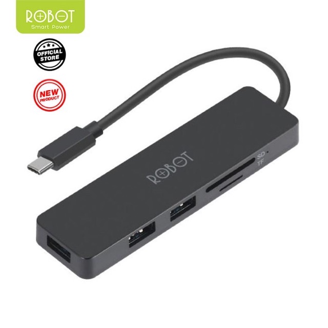 Jual HUB TIPE C Robot HT240 USB Type-C HUB 5in1 Card Reader SD Card ...