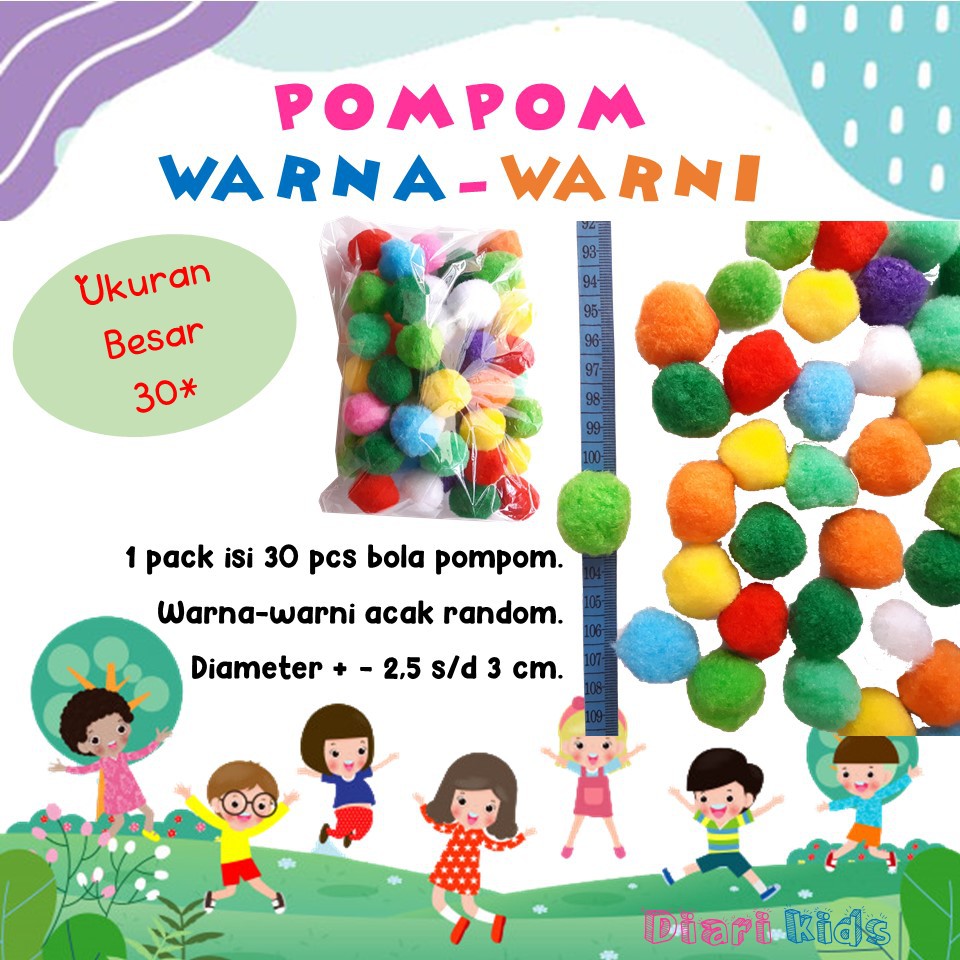 Jual Pompom Warna Warni / Mainan Edukasi Montessori Bola Pom Pom Anak ...