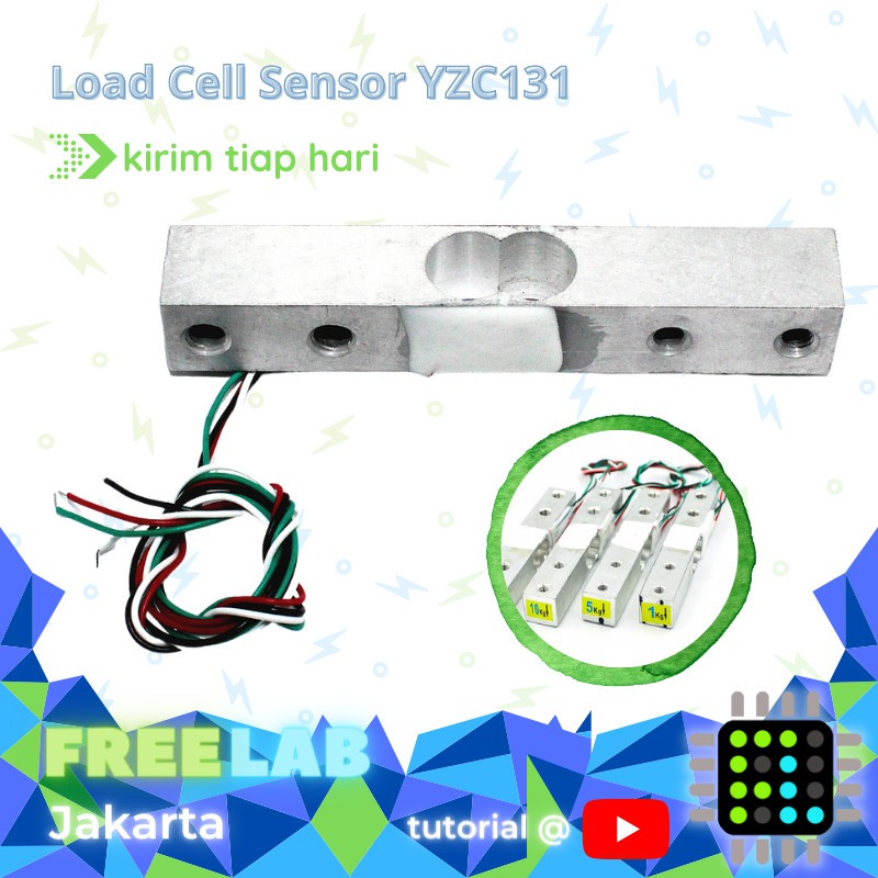 Jual Sensor Load Cell YZC131 1kg 5kg 10kg Weight Sensor Berat u/ HX711 ...