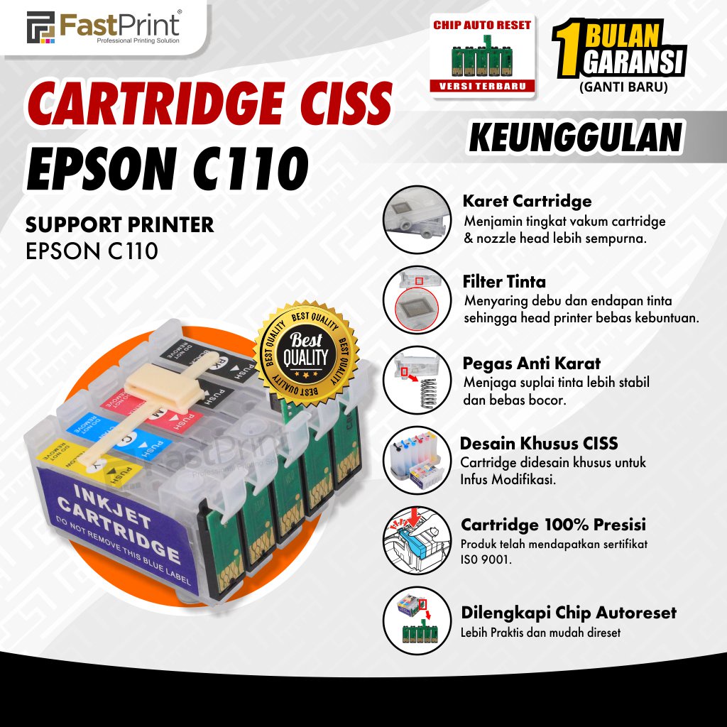 Jual Cartridge CISS Modifikasi T731 T734 Epson C110 Chip Gabung ...