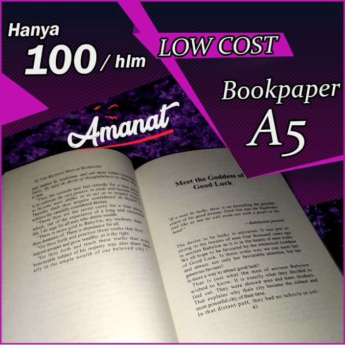 Jual Print Bookpaper Hitam Putih Ukuran A5 Cetak Ebook Digital Print