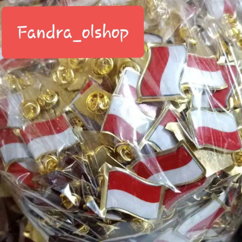 Jual Pin Bendera Indonesia Berkibar Pin Bendera Merah Putih Berkibar 2 ...