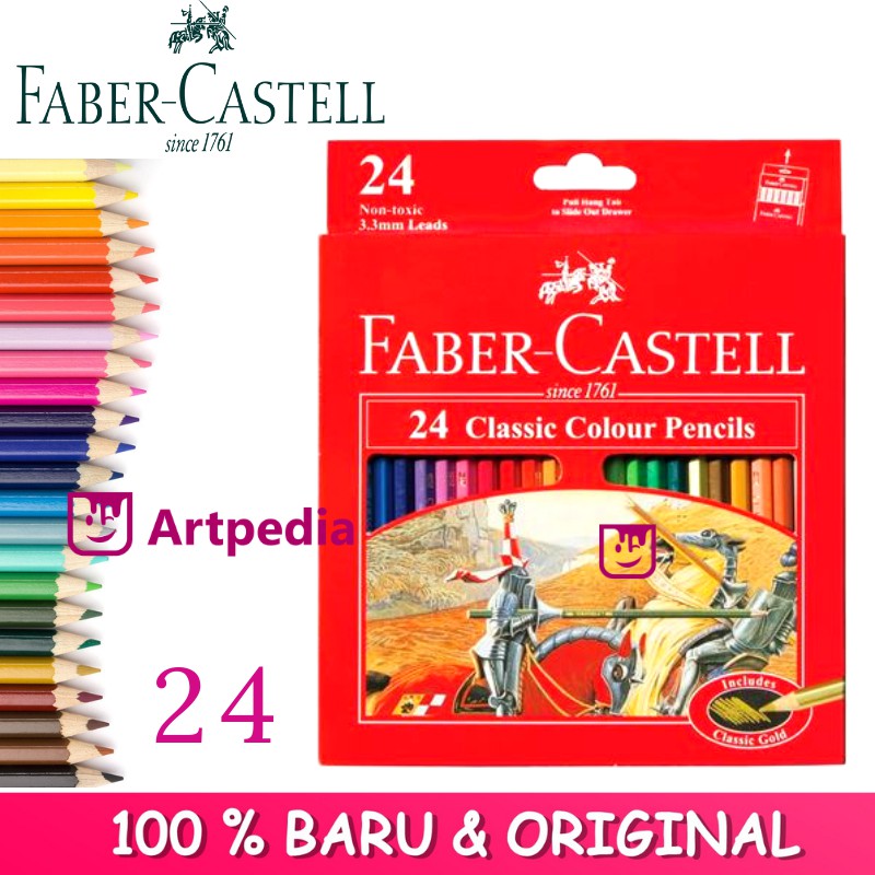 Jual Pensil Warna 24 Faber Castell Classic /Pensil Warna Faber Castell ...