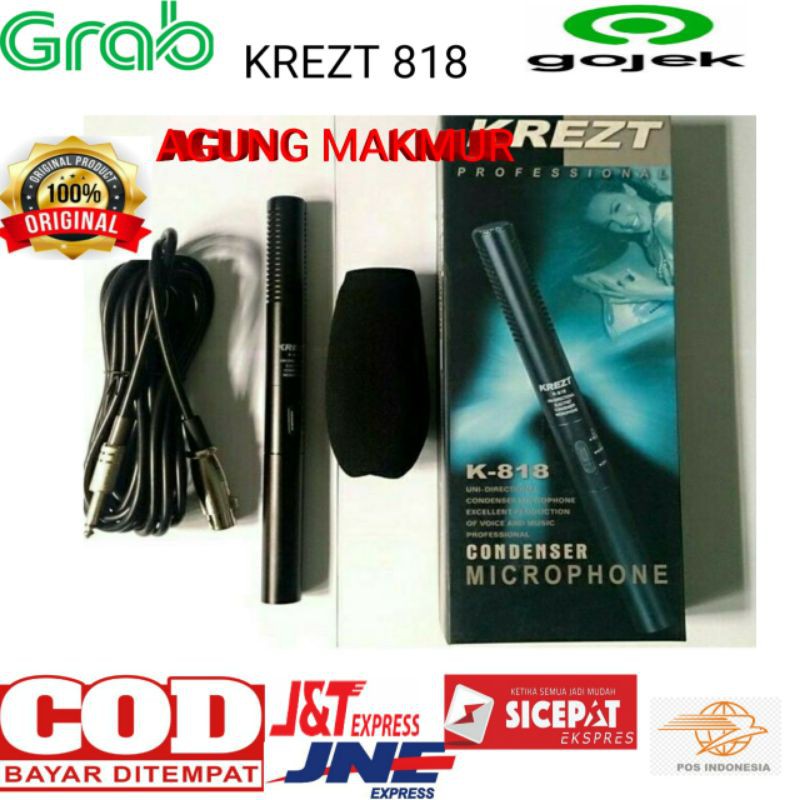 Jual MIC CONDENSER KREZT K-818 ORYGINAL MIC KONDENSOR KREZT K818 ...
