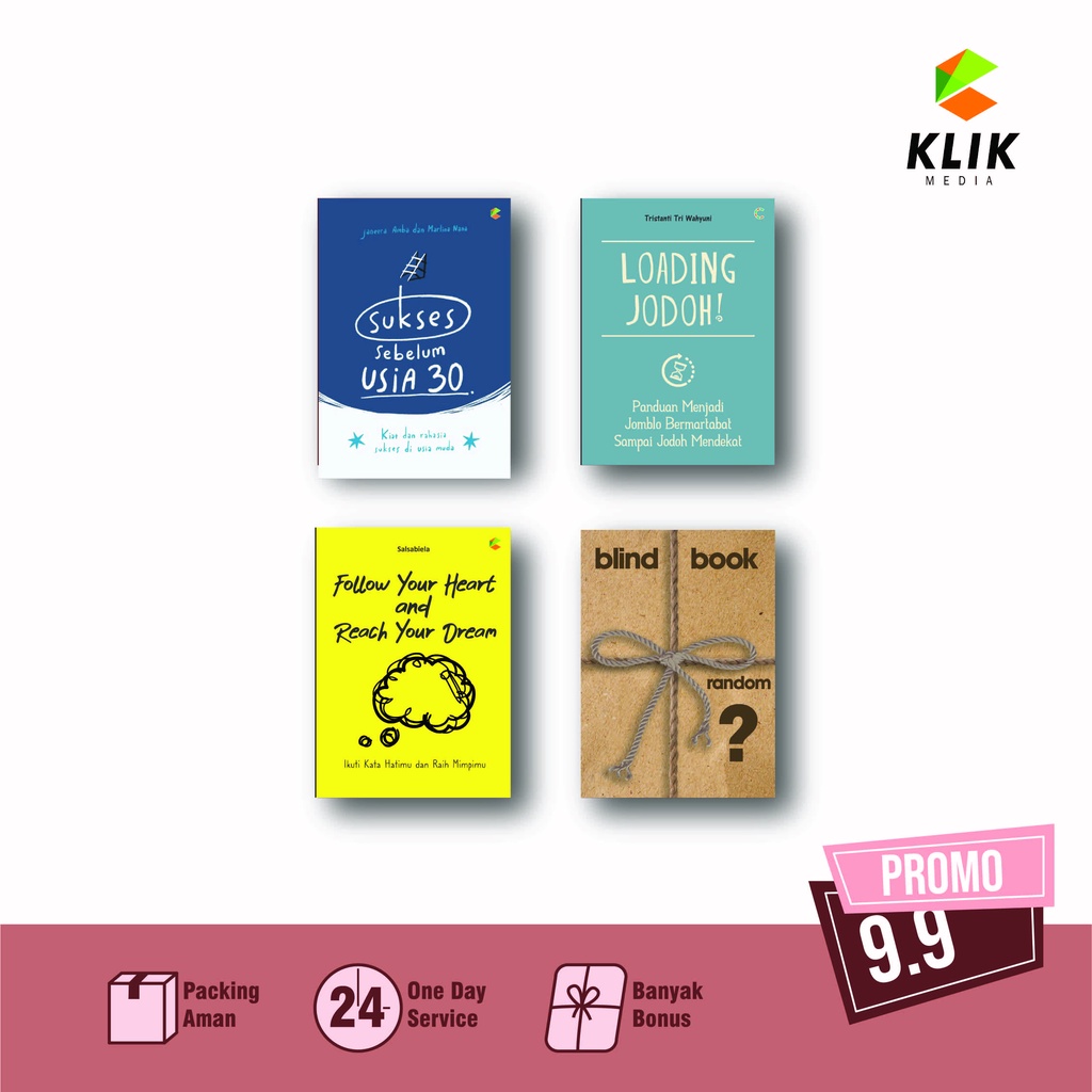 Jual 4 Buku Cuma 99k Buku Sukses Sebelum Usia 30 Buku Loading Jodoh Buku Follow Your Heart 