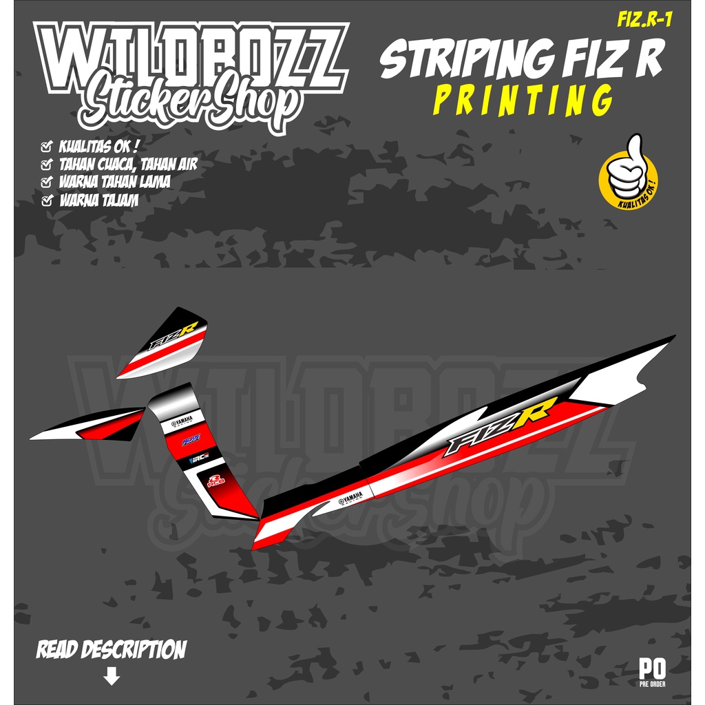 Jual Striping printing suzuki fiz R keren (fiz.r-1) wildbozz sticker ...
