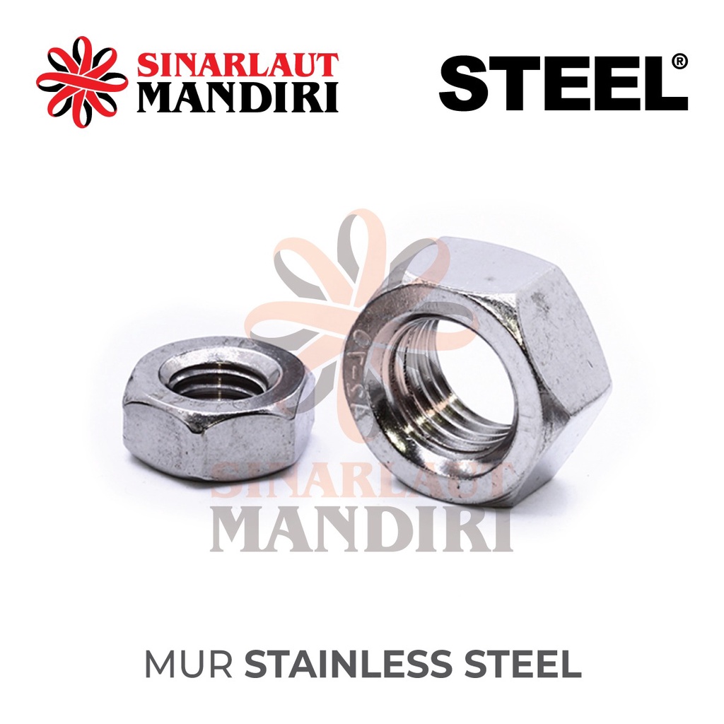 Jual Mur Stainless Steel 304 / Hex Nut SS 304 M 3 | Shopee Indonesia