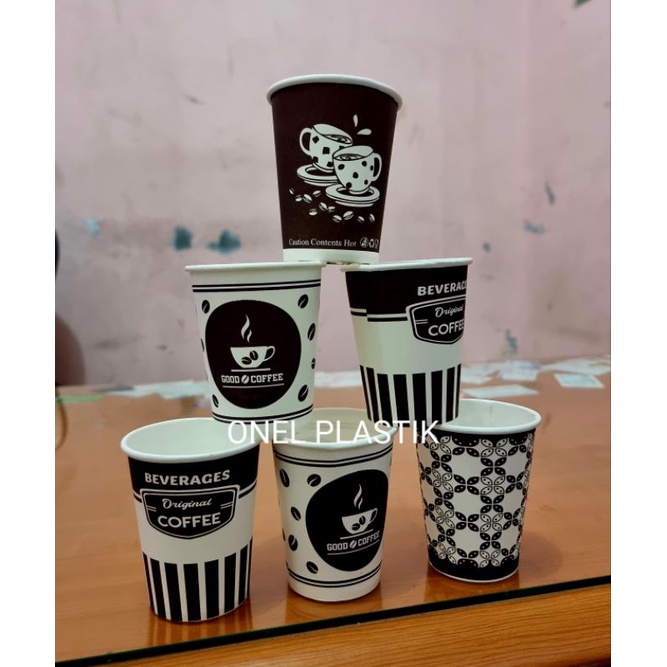 Jual Hot Paper Cup Motif Gelas Kertas Motif 8 And 9 Oz Tanpa Tutup 50 Pcs Shopee Indonesia 4396