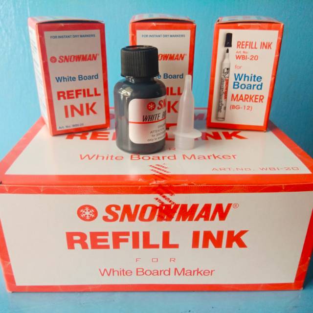 Jual Isi Tinta Spidol Refill Spidol White Board Warna Hitam Snowman Shopee Indonesia