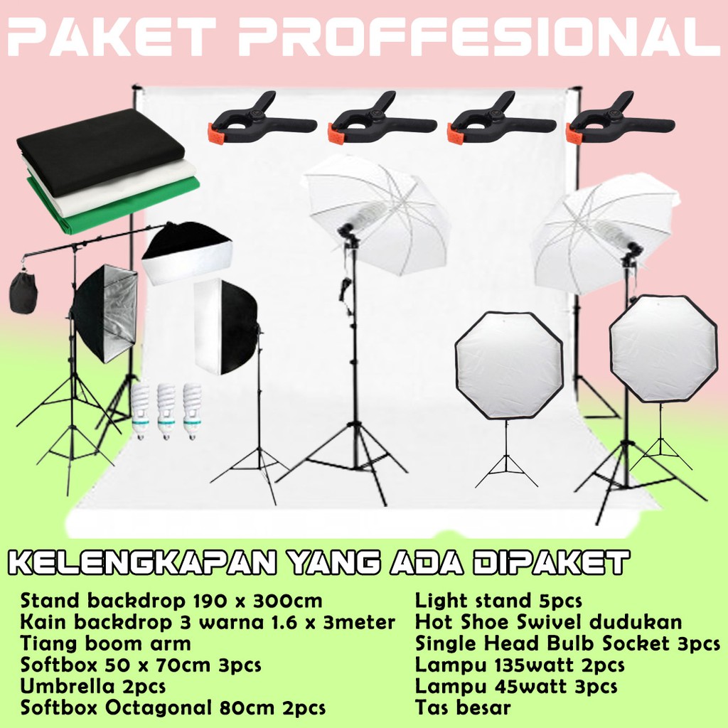 Jual Paket Lengkap Photoshoot Greenscreen Video Softbox Siap Pakai Shopee Indonesia