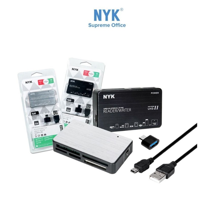 Jual Card reader NYK Cf-Sd-Tf-Ms-Xd-Micro ms 6 slot usb 2.0 5gbps V2-08 ...