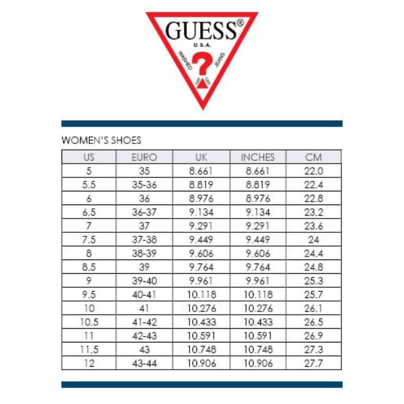 Guess store shoe size