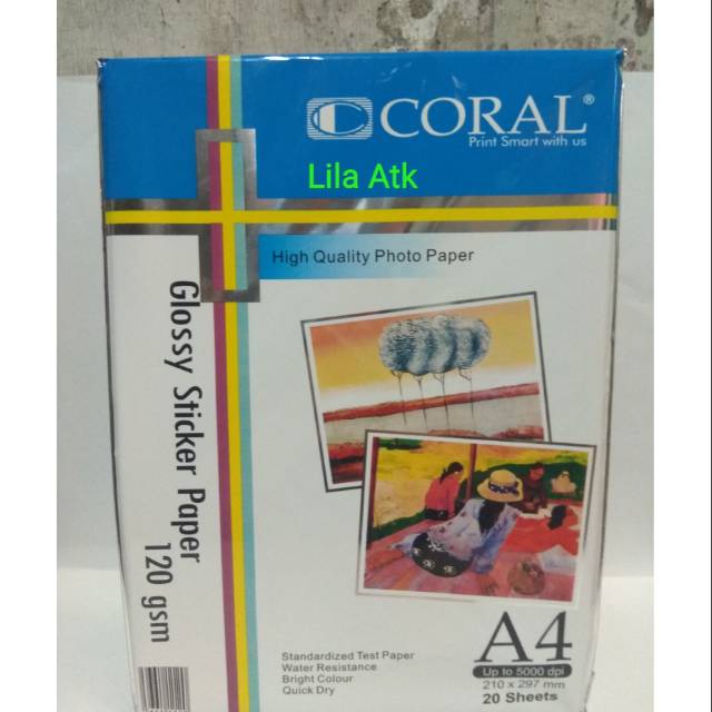 Jual Kertas Photo Paper Glossy Sticker A4 120 Coral | Shopee Indonesia