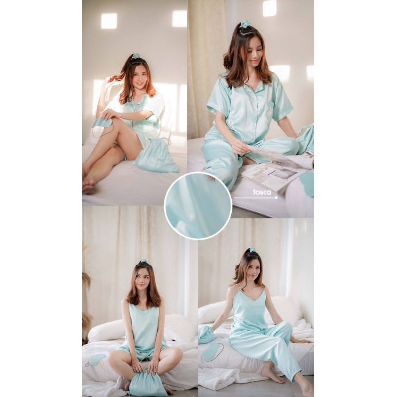 Jual Piyama Set 7 In 1 Satin Pajamas Party Bridal Shower Bridesmaid