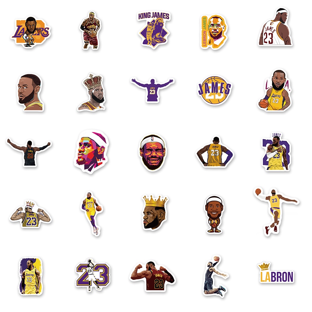 Jual Stiker Nba Basketball Superstar Lebron James isi 25 pcs | Shopee ...
