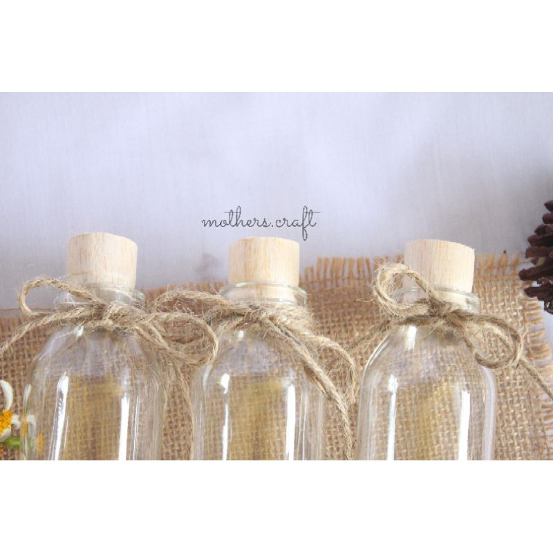 Jual Botol Kaca 100 ml Tutup Kayu / Gift / Dekorasi Rustic | Shopee ...
