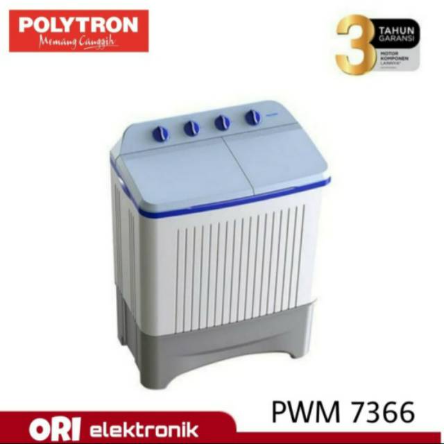 Jual POLYTRON Mesin Cuci 2 Tabung 7kg PWM 7366/PWM 7076 | Shopee Indonesia