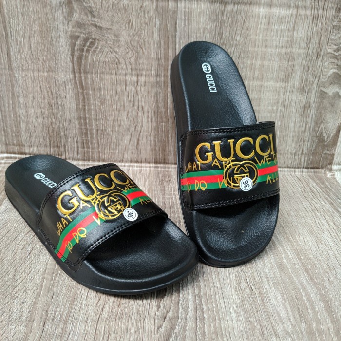 Jual SALE Gucci Hitam Slide Slip on Sandal Selop Pria Dan Wanita Size 36 s d 43 motif 36 Shopee Indonesia