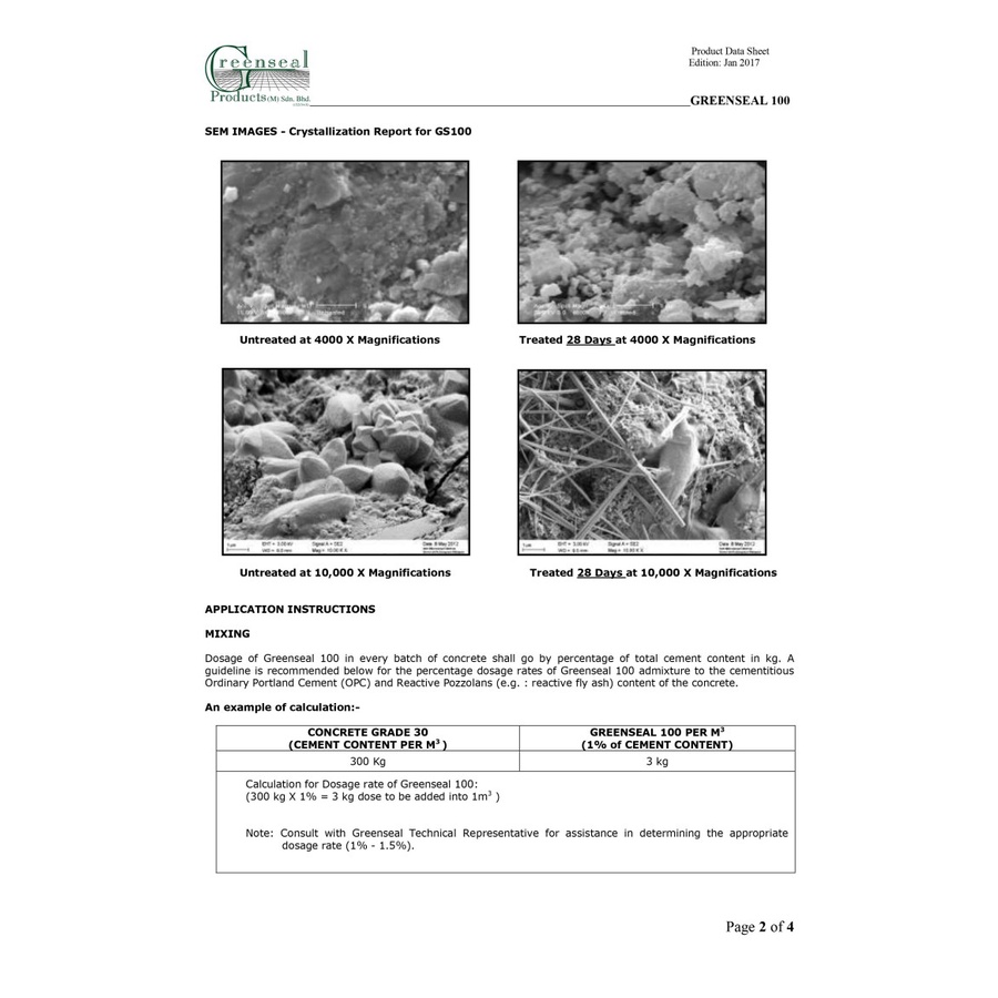 Jual GREENSEAL | Greenseal 100 | Crystalization Admixture | 25kg/Bag ...