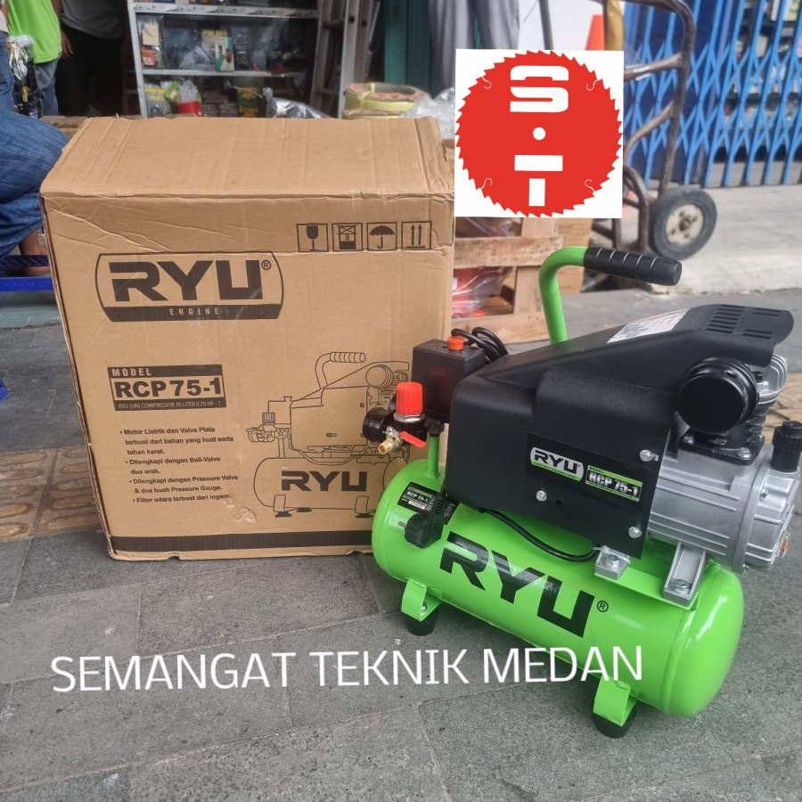 Jual COMPRESSOR KOMPRESOR UDARA ANGIN LISTRIK 0,75 HP RYU RCP75-1 RCP ...
