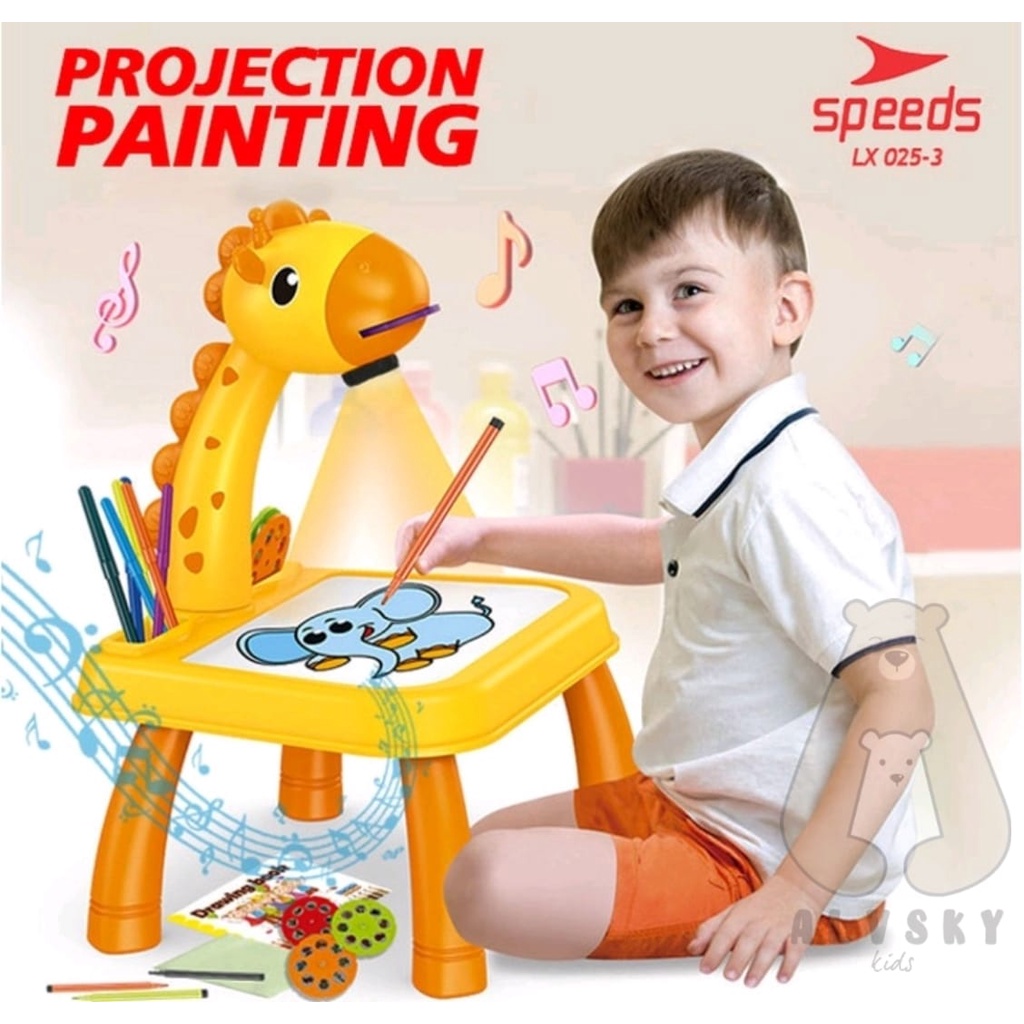 Jual SPEEDS MEJA BELAJAR PROJECTOR PAINTING MAINAN EDUKASI DRAWING ...