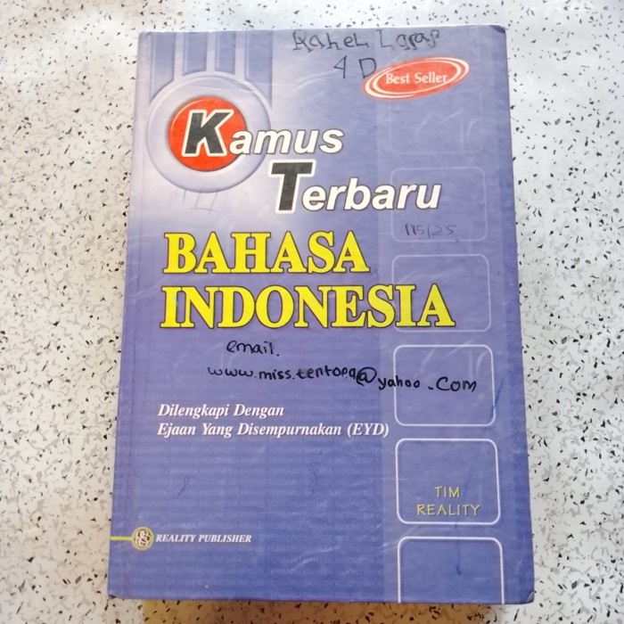 Jual Buku Kamus Terbaru BAHASA INDONESIA Dilengkapi Dengan EYD-Tim ...