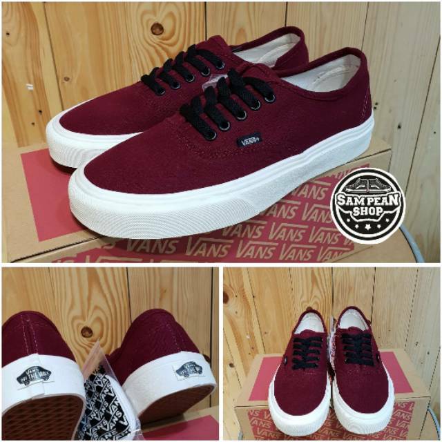 Vans authentic red maroon sales