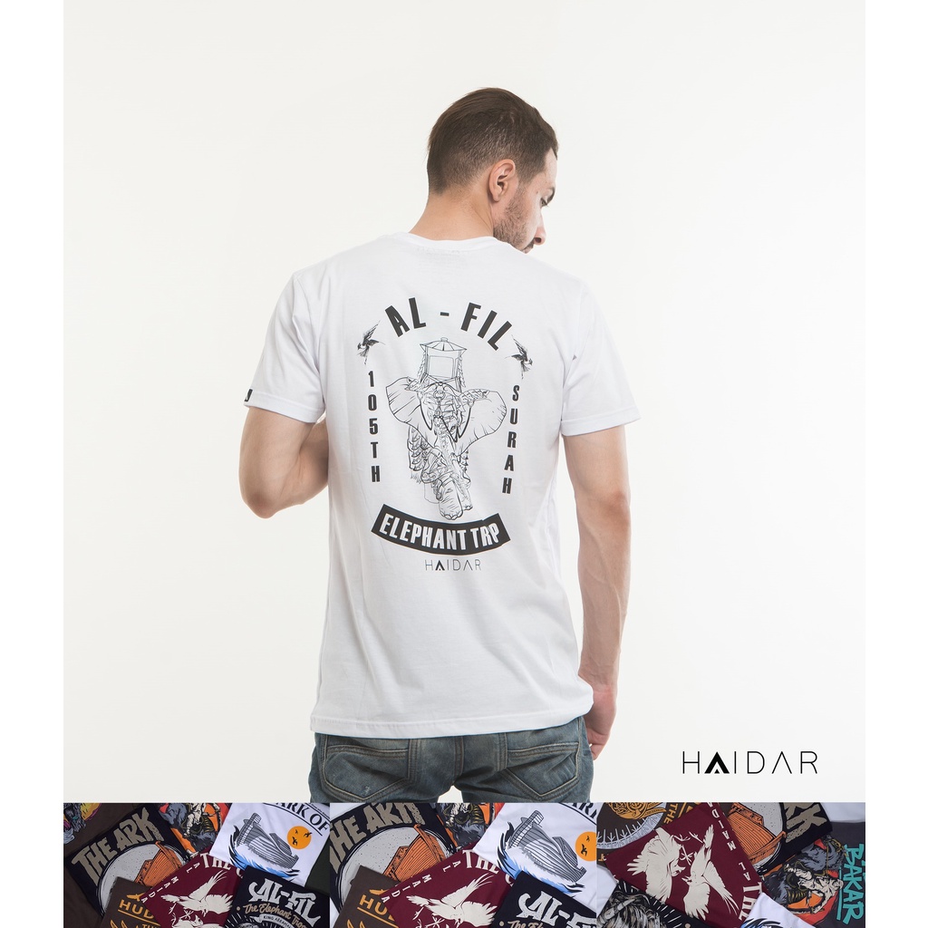 Jual Kaos Haidar T-shirt Premum Motif Al-fil Catton combed 24s White ...