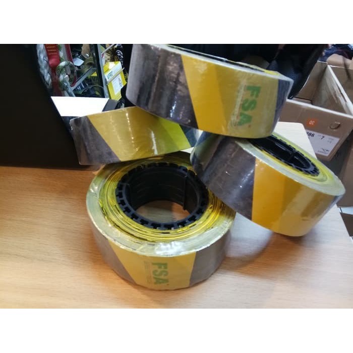 Jual Police Line 2''x200 Warna Kuning Hitam | Shopee Indonesia