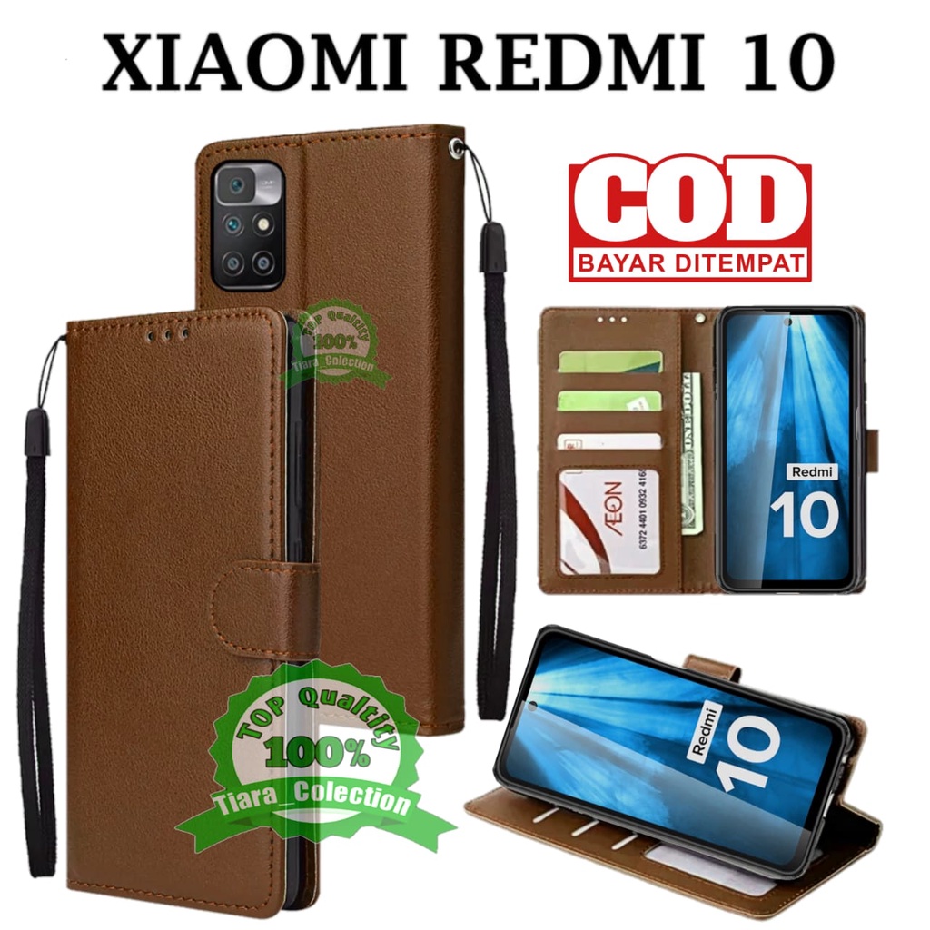 TIANCI Cover Portafoglio Per Xiaomi Redmi 10 2022, Custodia A Libro In Pelle PU Con Texture Griglia E Decorazione Tonda, Slot Porta Carte E Chiusura Magnetica, Antiurto - 3