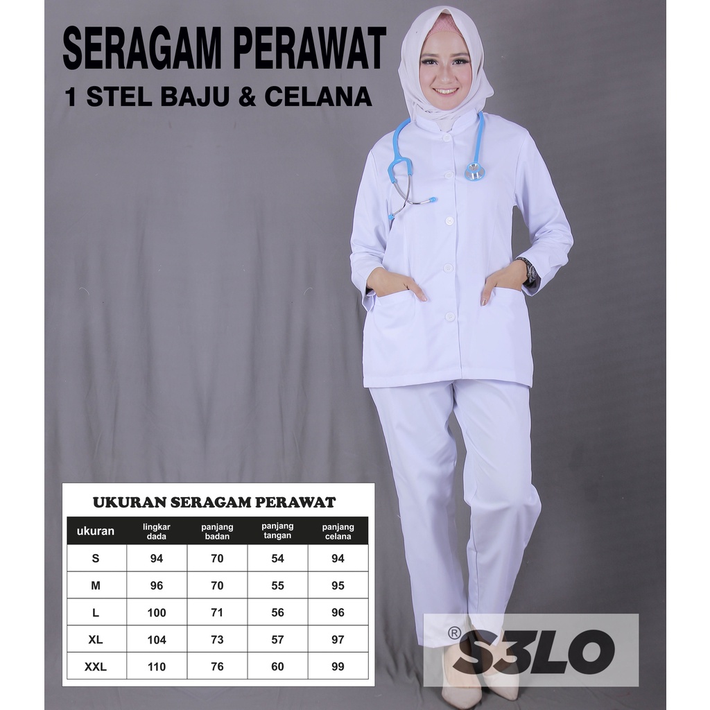 Jual Baju Perawat Seragam Perawat Wanita Lengan Panjang Baju Perawat Wanita Lengan Pendek Putih 