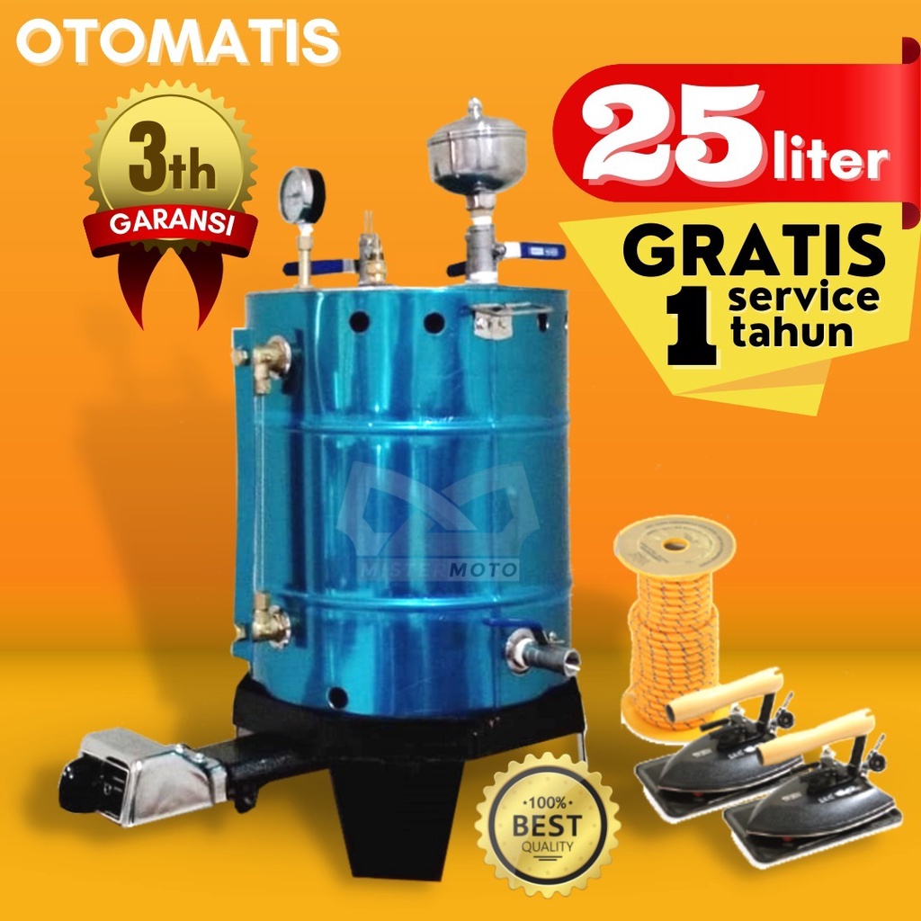 Jual Setrika Uap Gas Boiler 25ltr Otomatis Api dan 2 Meja setrika Uap ...