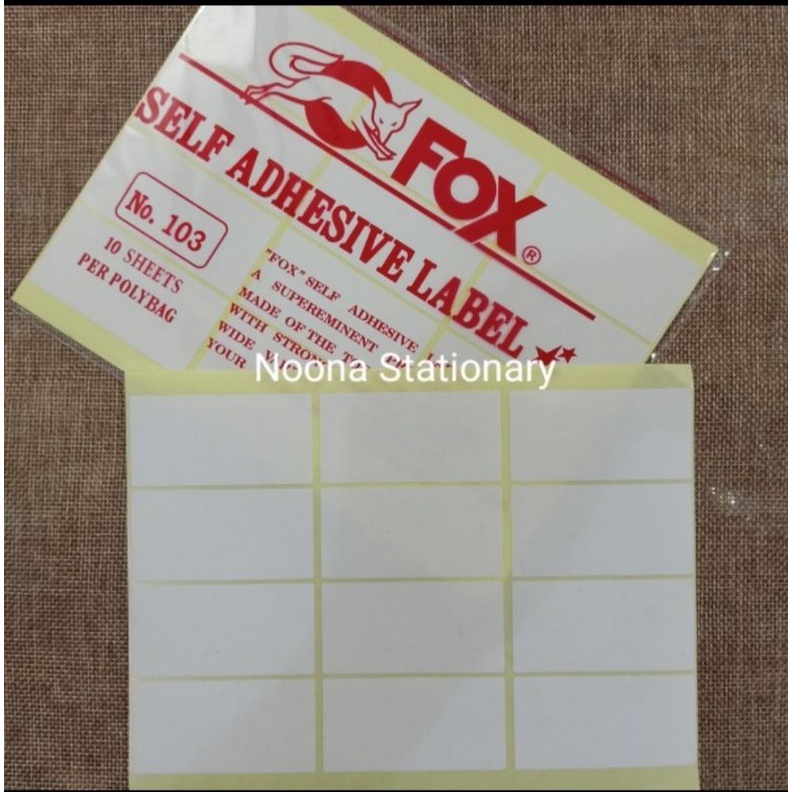 Jual Fox Label Sticker / Label Nama Fox / Sticker Nama Undangan ...