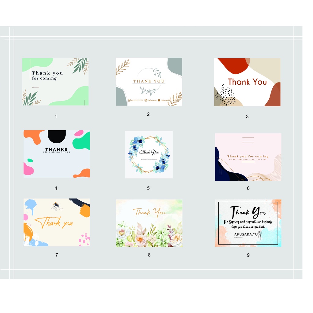 Jual KARTU UCAPAN - GREETING CARD - THANKS CARD - KARTU UCAPAN ULANG