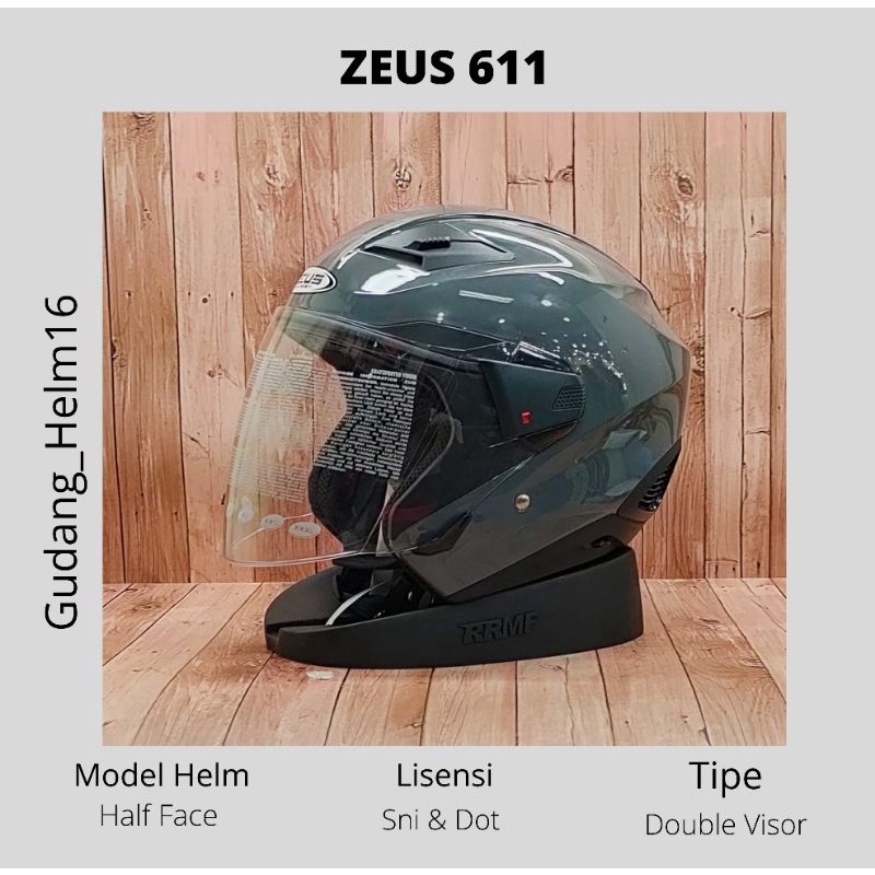 ARC Helm "Modell A-611" Retrolook - Blau Mit Streifen, Größe: XL