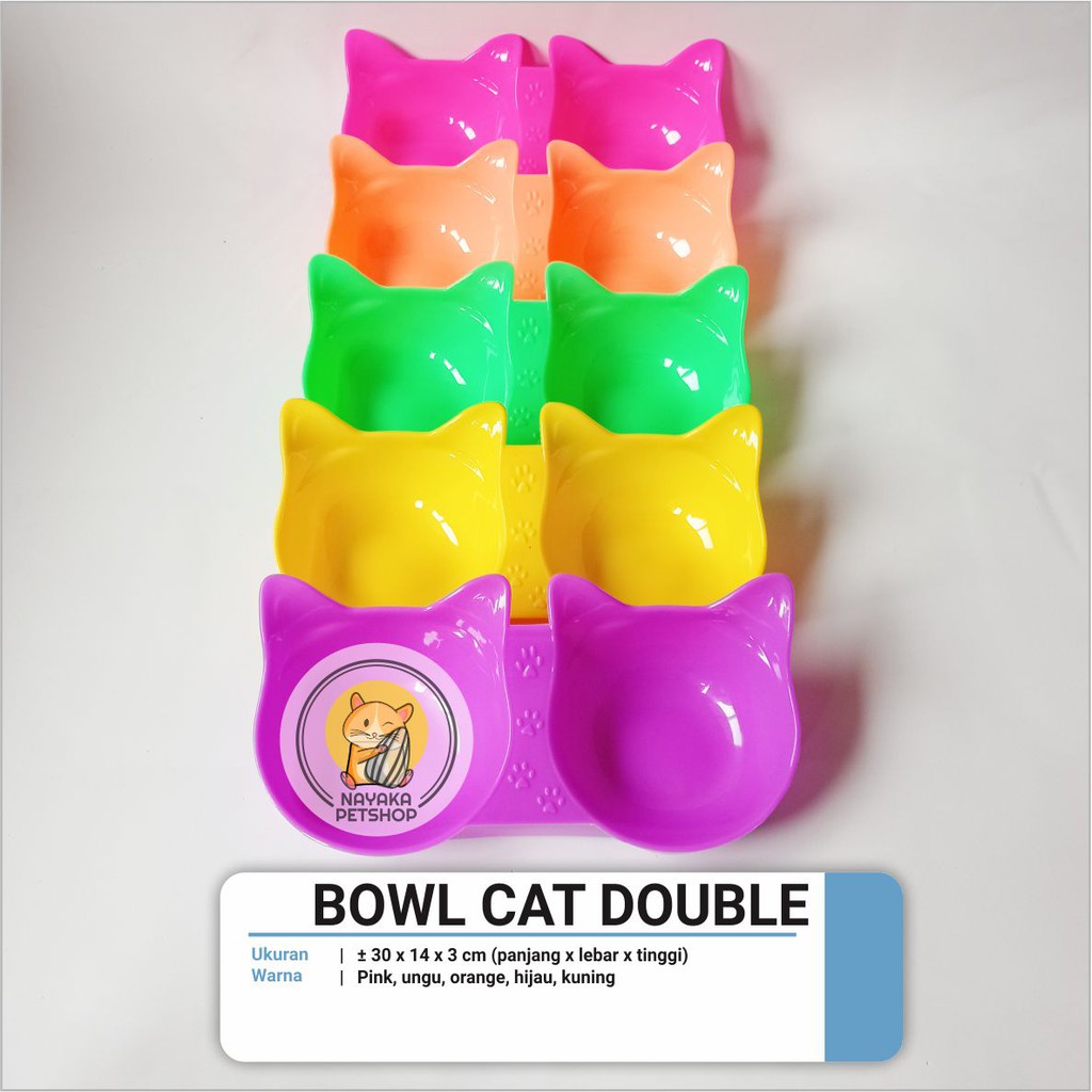 Jual Bowl Cat Double Piring Tempat Wadah Makan Minum Hewan Kucing