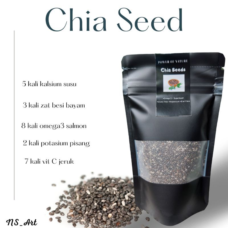 Jual Organic Black Chia Seed / BIJI CHIA | Shopee Indonesia