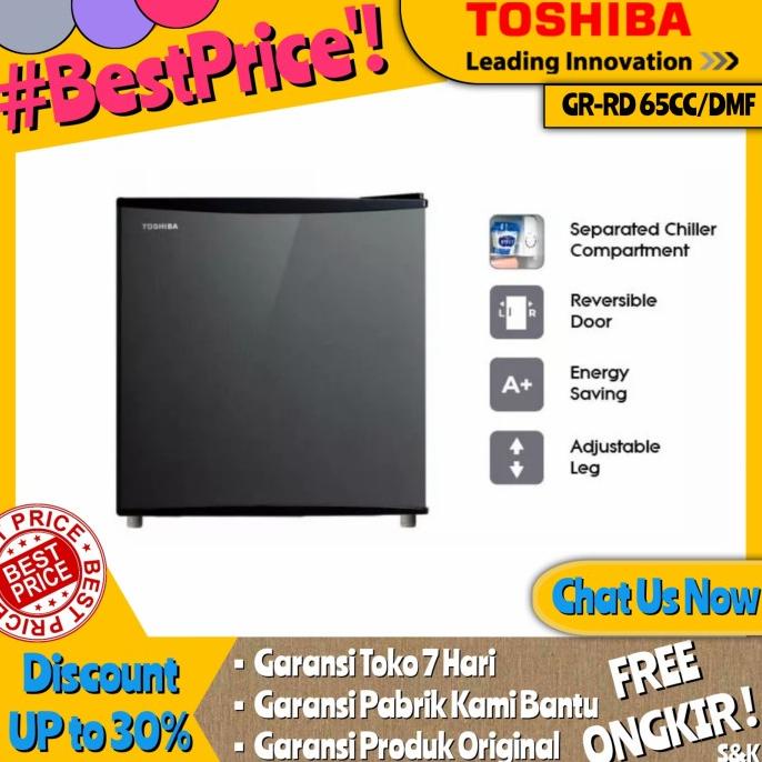 Jual BERGARANSI KULKAS MINI PORTABLE TOSHIBA GR-RD 65CC GRRD 65CC