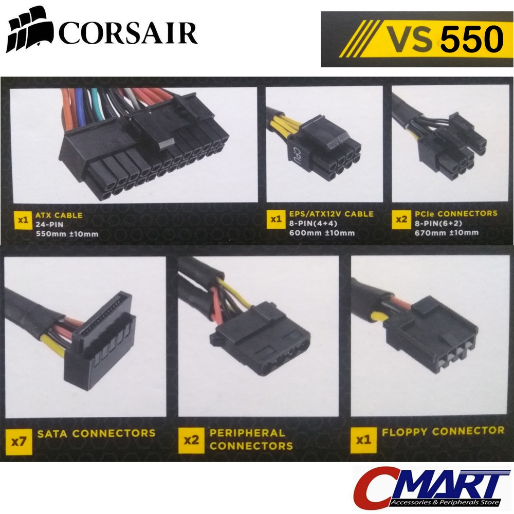 Jual Corsair Series VS550 PSU ATX Power Supply Gaming 550W 550 watt | Shopee Indonesia