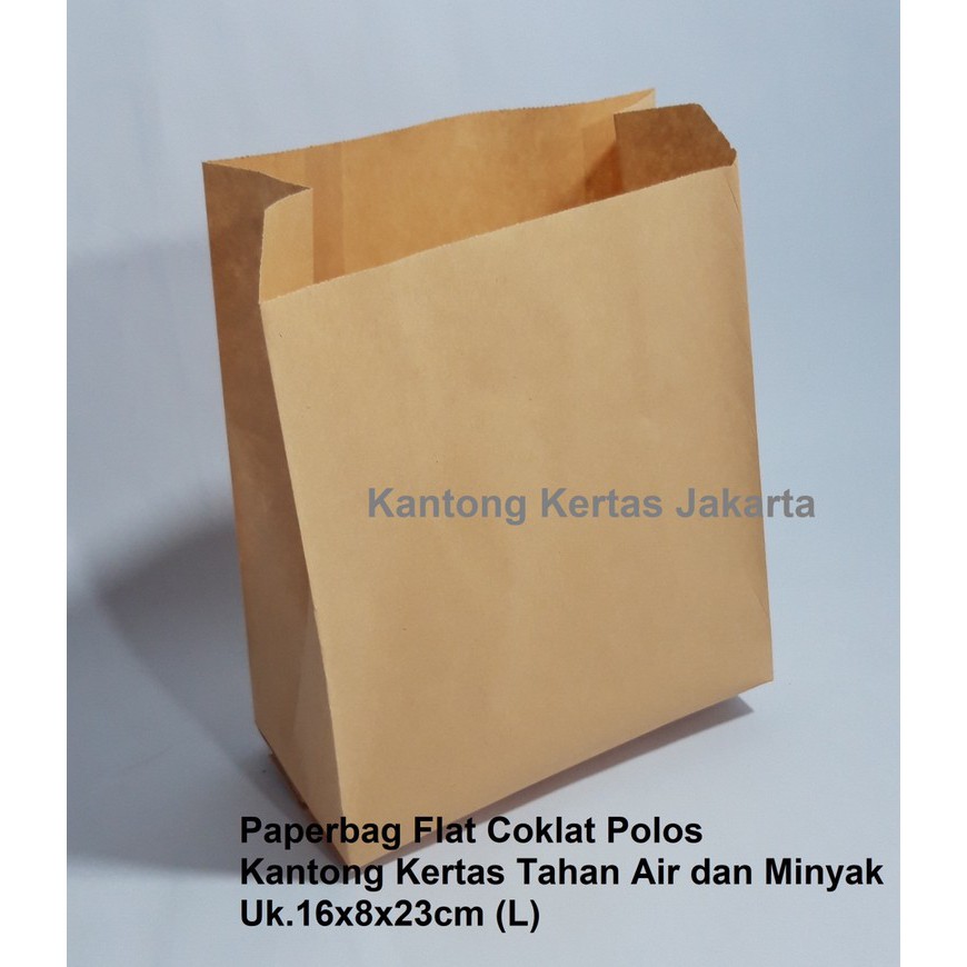 Jual (100 Pcs) Paperbag Kantong Tahan Air dan Minyak Coklat Polos ...