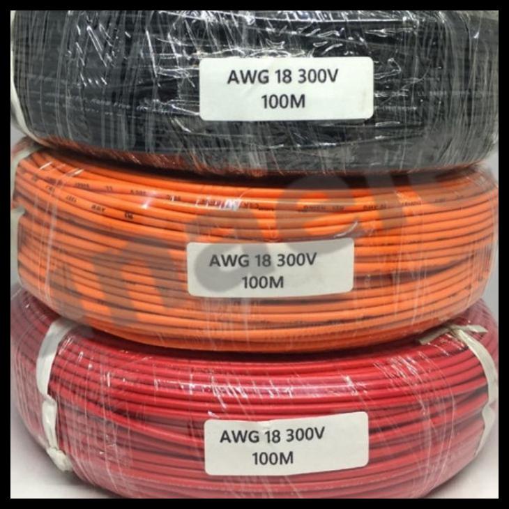 Jual Kabel Awg18 K 300V Awg 18 Roll 100Meter 100M Hijau Serabut Tebal ...