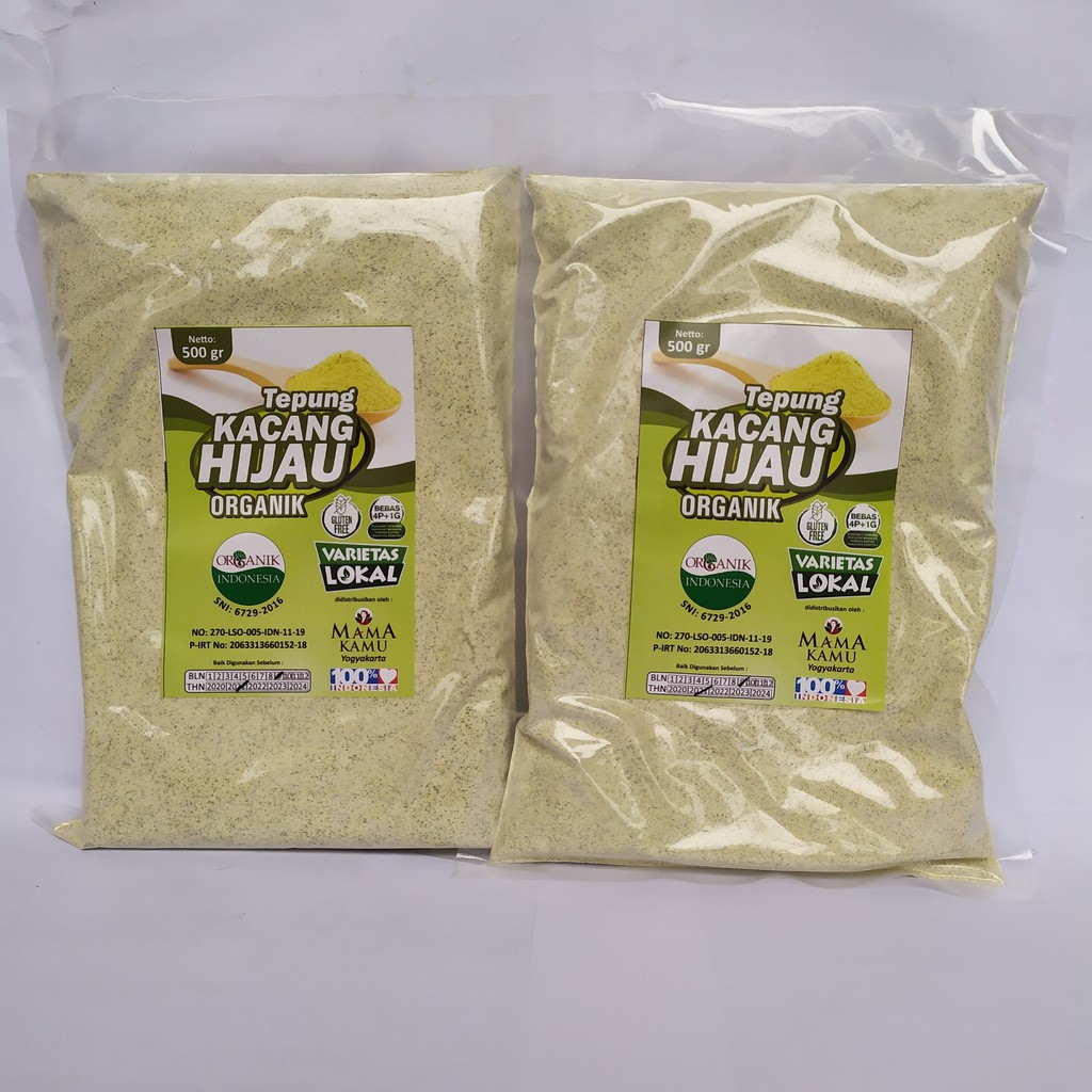 Jual Tepung Kacang Hijau Organik Mama Kamu Kemasan 500gr Shopee