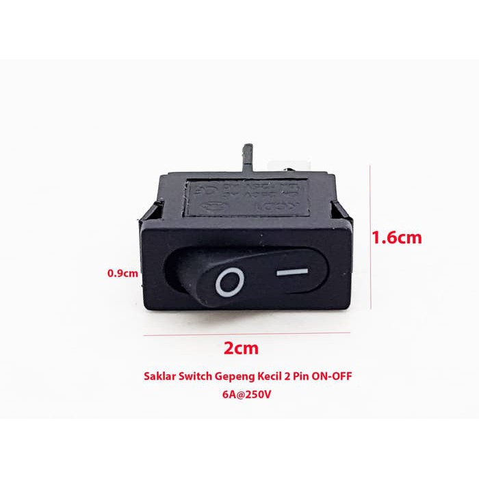 Jual Saklar Switch Gepeng Kecil 2 Pin 6A ( ON-OFF ) | Shopee Indonesia