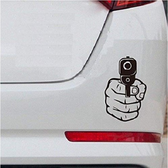 Jual Stiker Lucu Unik Kaca Body Mobil Cutting Sticker Shoot Gun ...