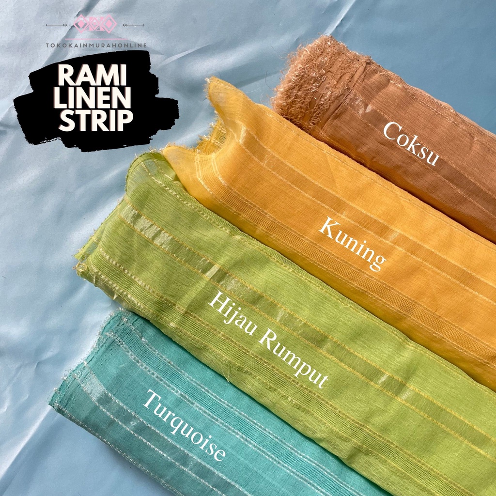 Jual Kain Rami Linen Strip Premium Halus Lembut | MURAH & Berkualitas ...