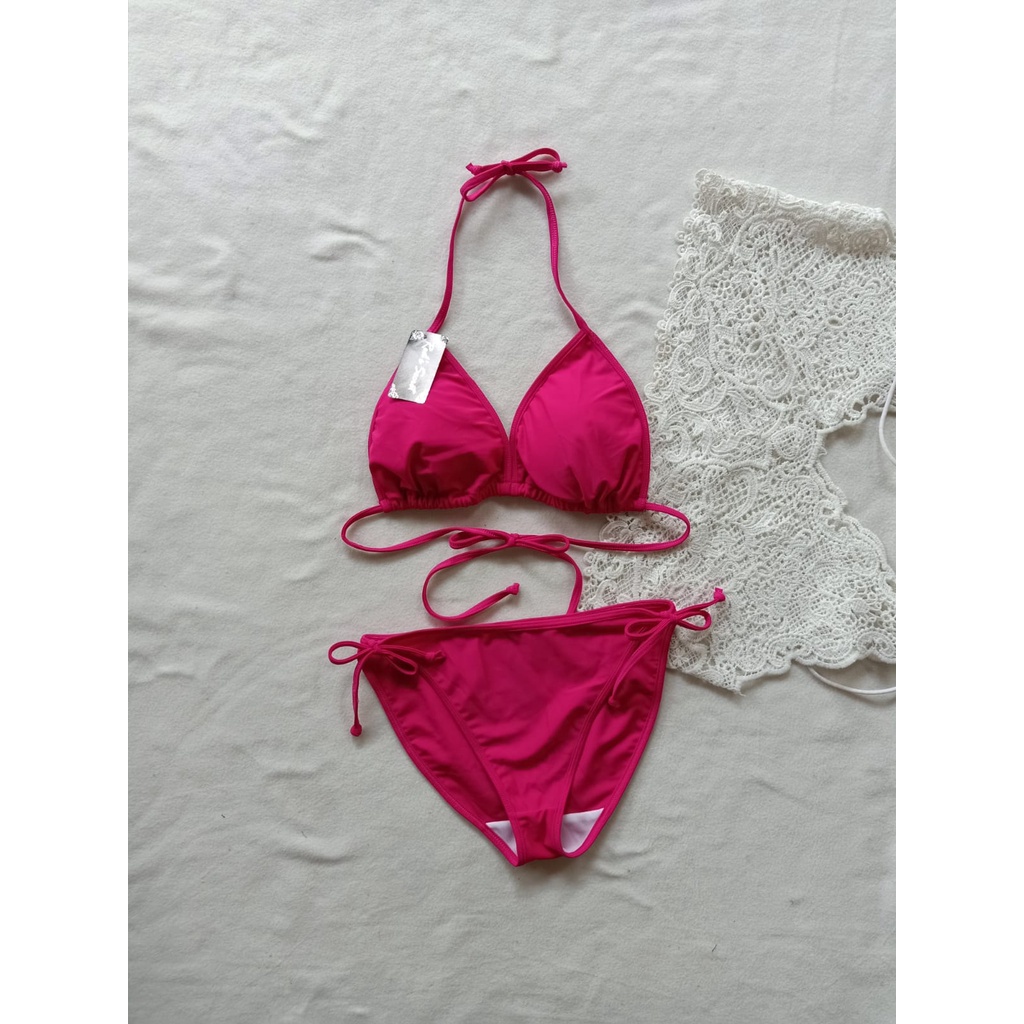 Jual BIKINI PANTAI SEGITIGA WITH FOAM / BK.3301R.XO PINK FANTA - BIKINI ...