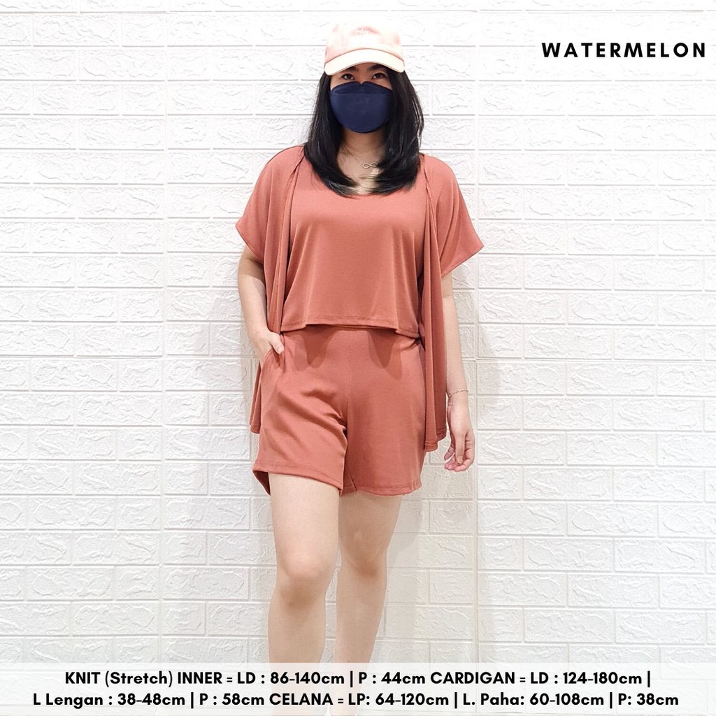 Jual 4537 stefilla knit short one set 3 in 1 stelan knit premium ...